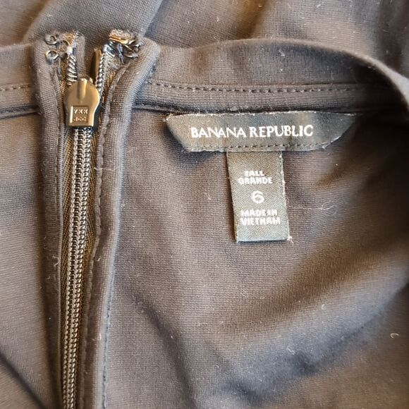 Banana Republic black  fit and flare wide leg jumpsuit size 6 Tall - Picture 6 of 8